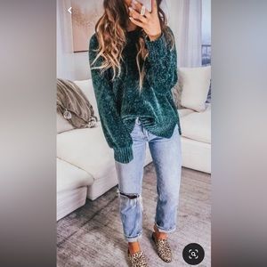 Chenille Dark Green Sweater